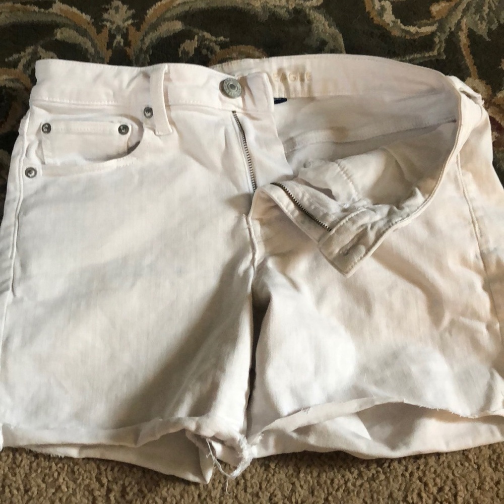 AEO white hi-rise shorts size 12